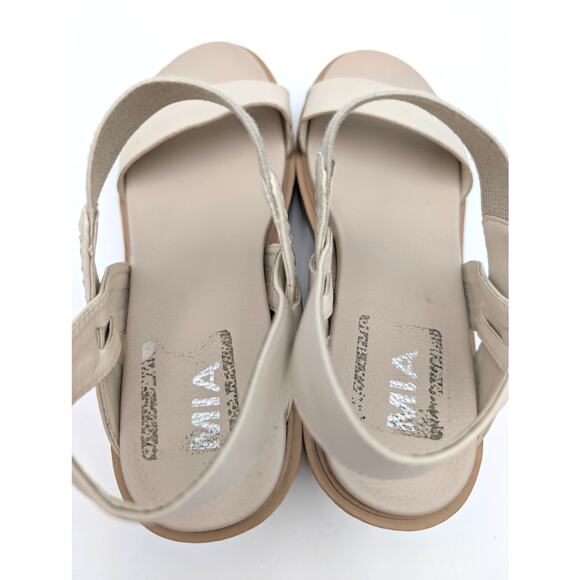 MIA Ciji Wedge Platform Slingback Sandal Open Toe Women's Ivory Size US9.5M EU40 - Picture 8 of 12